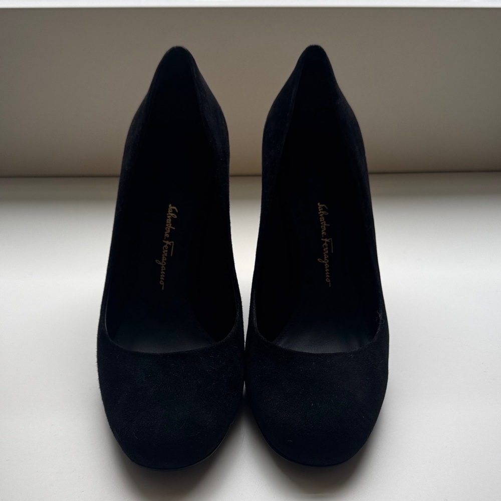 Salvatore Ferragamo Black Suede Heels US 6/IT 36